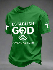 Men's Prayer Is The Signal Print Tee