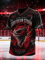 Men's Gift For Ice Hockey Fans Print Casual V-Neck Tee