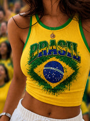 Women's Gift For Football Fans Print Casual Vest
