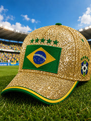 Unisex Brazil Football Fan Gift Printed Hat