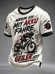 Men's WARUM ICH MIT AKKU FAHRE WEILS GEILER IST Short Sleeves T-shirt