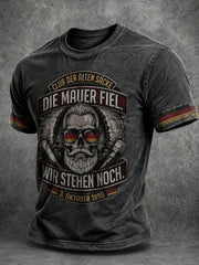 Herren Tag der Deutschen Einheit Lustiger Slogan Print Casual T-Shirt