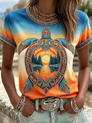 Women's Native Animal Art Print T-Shirts