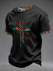 Men's Faith Over Fear Printed Casual T-Shirt
