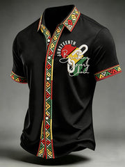 Men's Juneteenth Breaking Every Chain Print Casual Shirt
