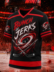 Men's Gift For Ice Hockey Fans Print Casual V-Neck Tee