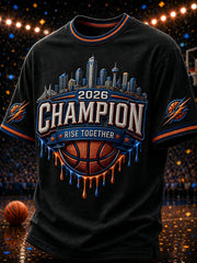 Men's Gift For Basketball Fans Print Casual Short Sleeve T-shirt
