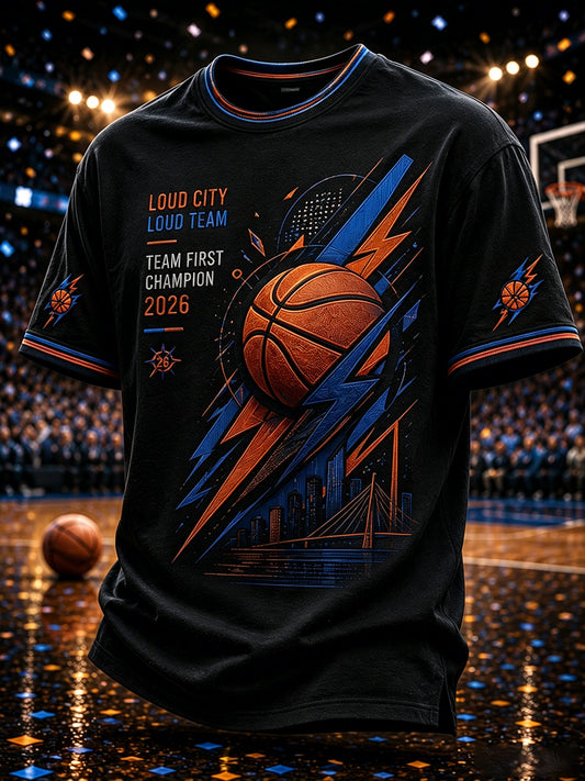 Men's Gift For Basketball Fans Print Casual Short Sleeve T-shirt
