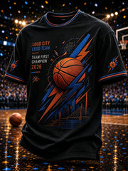 Men's Gift For Basketball Fans Print Casual Short Sleeve T-shirt