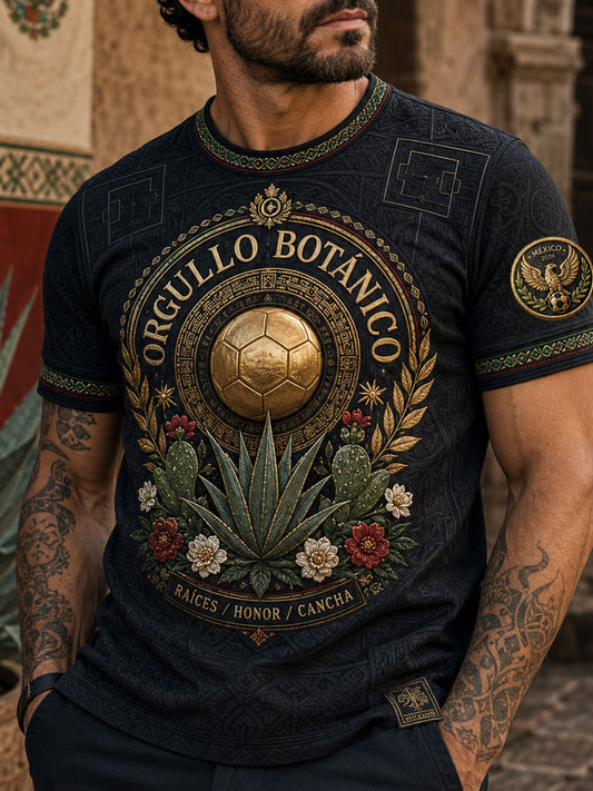 Men's Mexico Football Lover Art Printed T-shirt