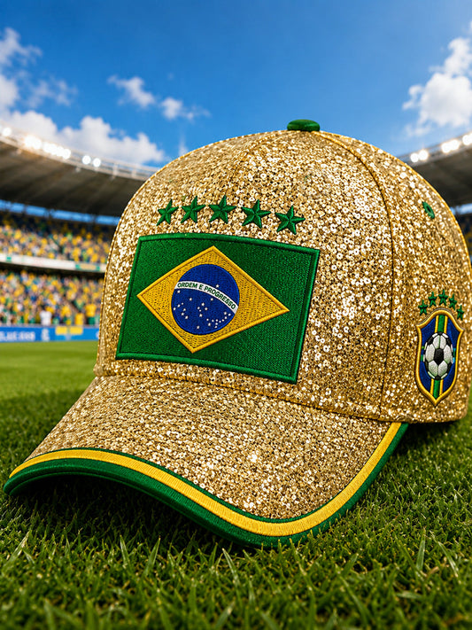 Unisex Brazil Football Fan Gift Printed  Hat