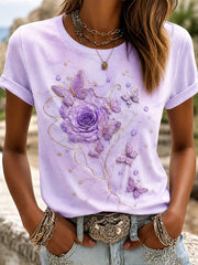 Women's Alzheimer's Awareness Print Casual T-Shirt