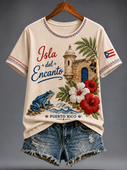 Women's Puerto Rico Printed short-sleeved T-shirt