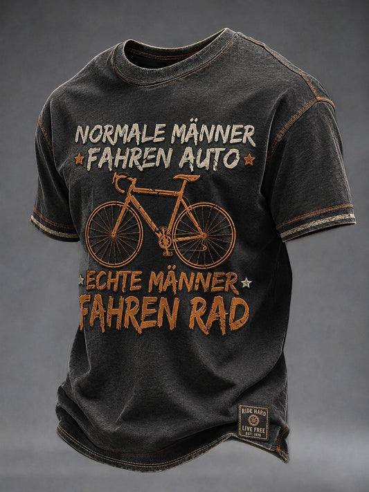 Men's NORMALE MÄNNER FAHREN AUTO ECHTE MÄNNER FAHREN RAD Short Sleeves T-shirt