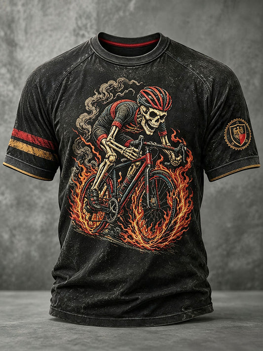 Men's Riding Skeleton Short Sleeve T-shirt