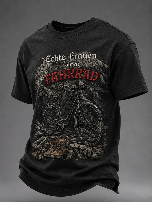 Men's Echte Frauen Fahren Fahrrad Short Sleeves T-shirt