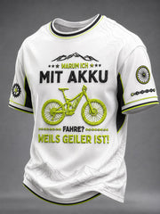 Men's WARUM ICH MIT AKKU FAHRE? WEILS GEILER IST! Short Sleeves T-shirt
