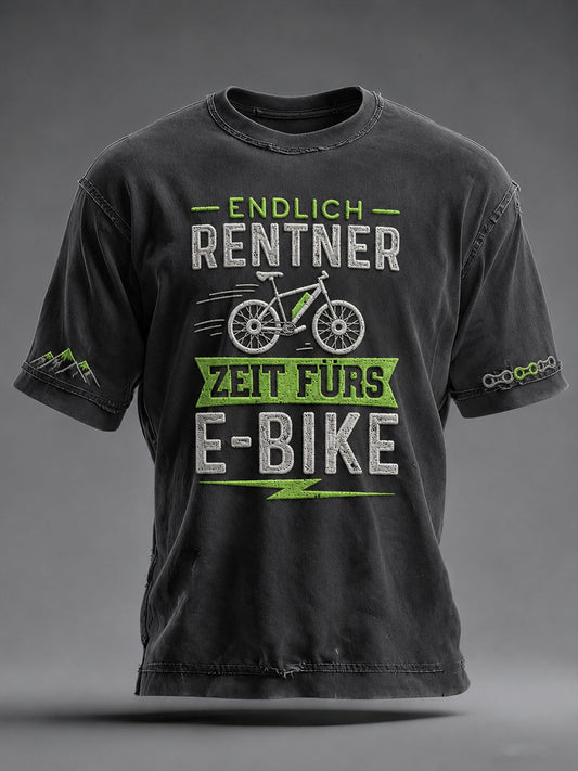 Men's ENDLICH RENTNER ZEIT FÜRS E-BIKE Short Sleeves T-shirt