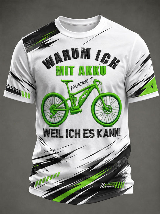 Men's Warum Ich Mit Akku Weil Ich Es Kann Short Sleeves T-shirt