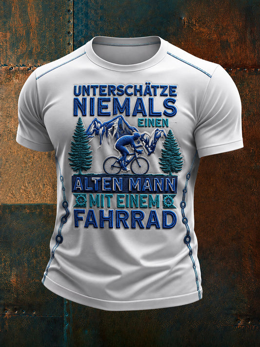 Men's UNTERSCHÄTZE NIEMALS EINEN ALTEN MANN MIT EINEM FAHRRAD Short Sleeves T-shirt