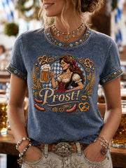 Oktoberfest der Frauen: Prost! Bedrucktes Freizeit-T-Shirt