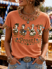Oktoberfest der Frauen: Prost! Bedrucktes Freizeit-T-Shirt
