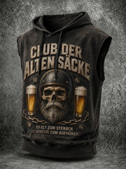 Lustiges Herren-Sweatshirt mit Aufdruck, ärmellos und mit Kapuze